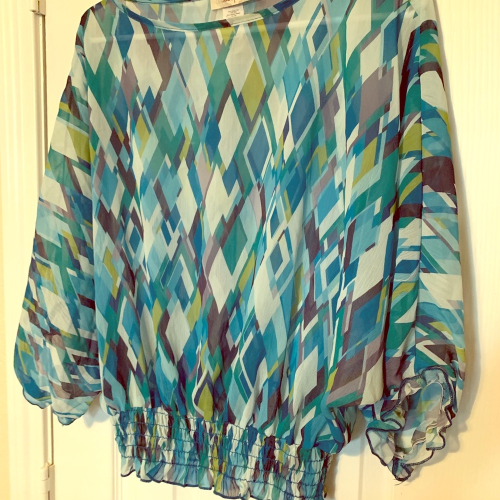 Blue multi-tone top
